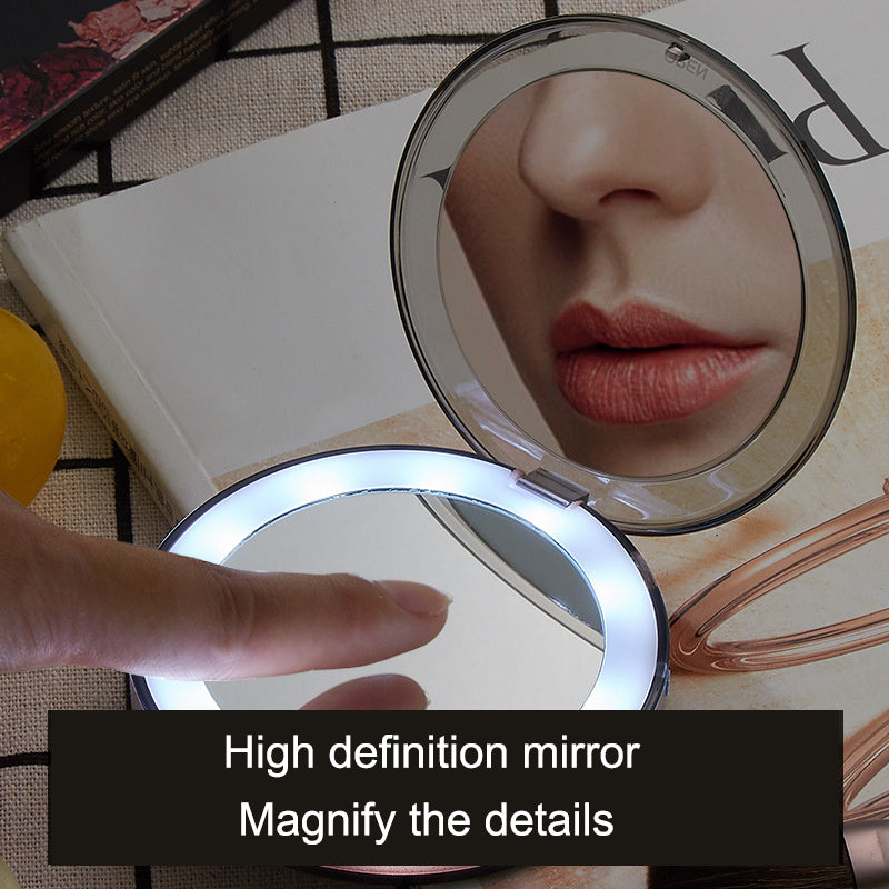 Pocket Glow Compact LED Mirror – Perfect for Travelling