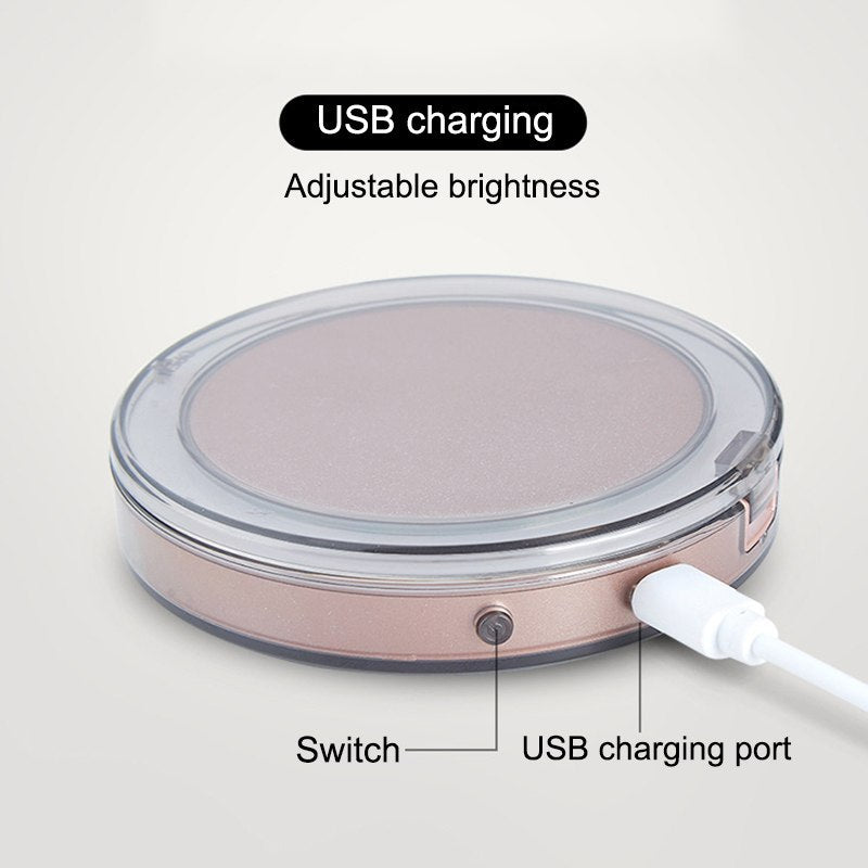 Pocket Glow Compact LED Mirror – Perfect for Travelling